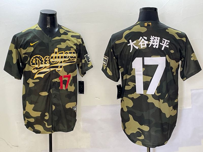 Men Los Angeles Dodgers #17 Ohtani Camo Joint Name 2025 Nike MLB Jersey style 21->nba t-shirts->Sports Accessory